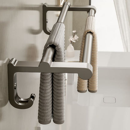 Contemporary Chrome Bathroom Storage Towel Rack Set