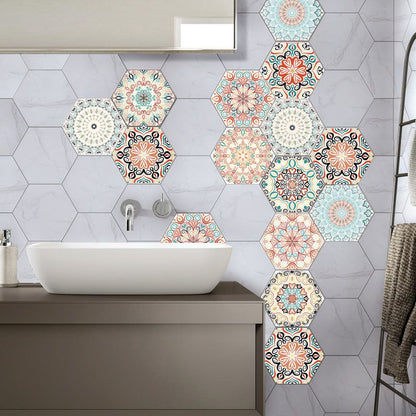 Colorful Hexagon Wall Stickers Removable Tile Decal