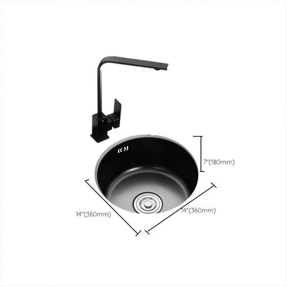 Stainless Steel Round Kitchen Sink with Drain Kit