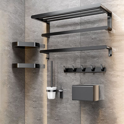 Stylish Bathroom Accessory Set with Towel Rack & Toilet Paper Holder