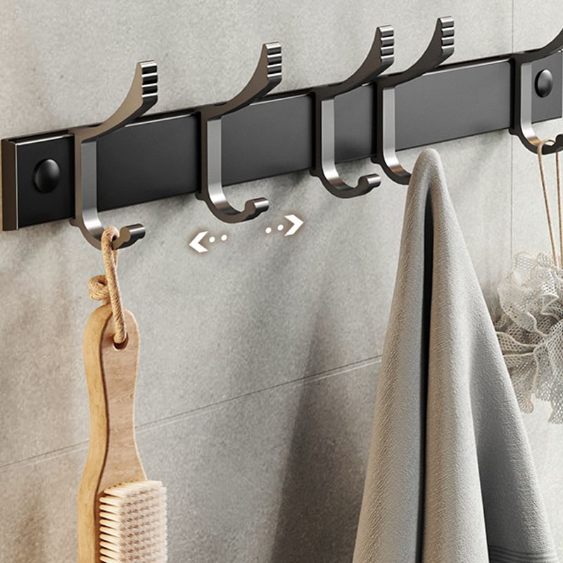 Modern Black Bathroom Accessory Set with Towel Bar
