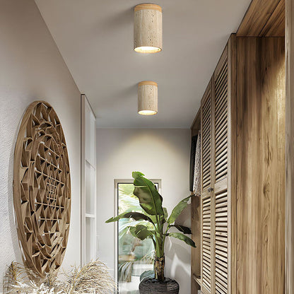 Round Wooden Recessed Ceiling Light Fixture