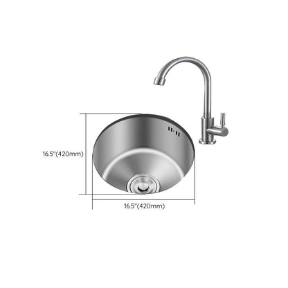Modern Round Stainless Steel Kitchen Sink with Drain Strainer