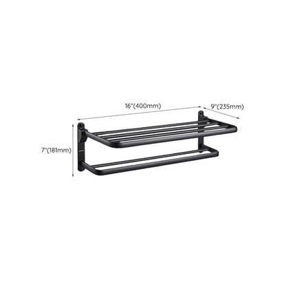 Modern Black Bathroom Accessory Set with Towel Bar