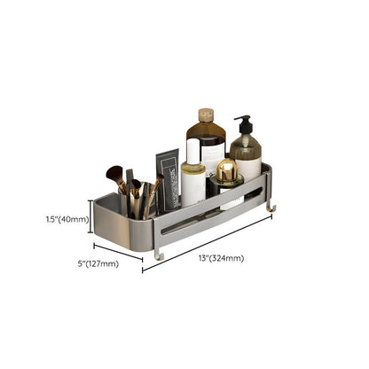 Modern Gray Metal Bath Accessory Set Shelf