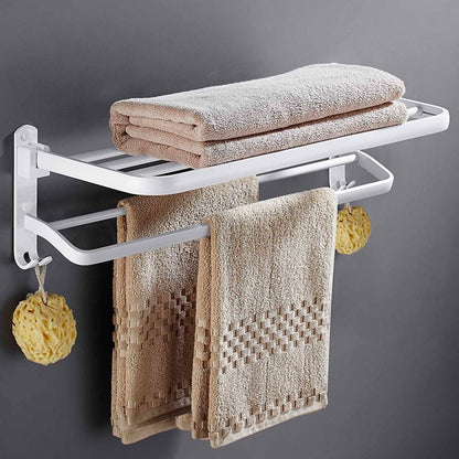 Classic White Bath Hardware Set with Towel Rack