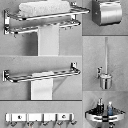 Modern Silver Bathroom Accessories Set