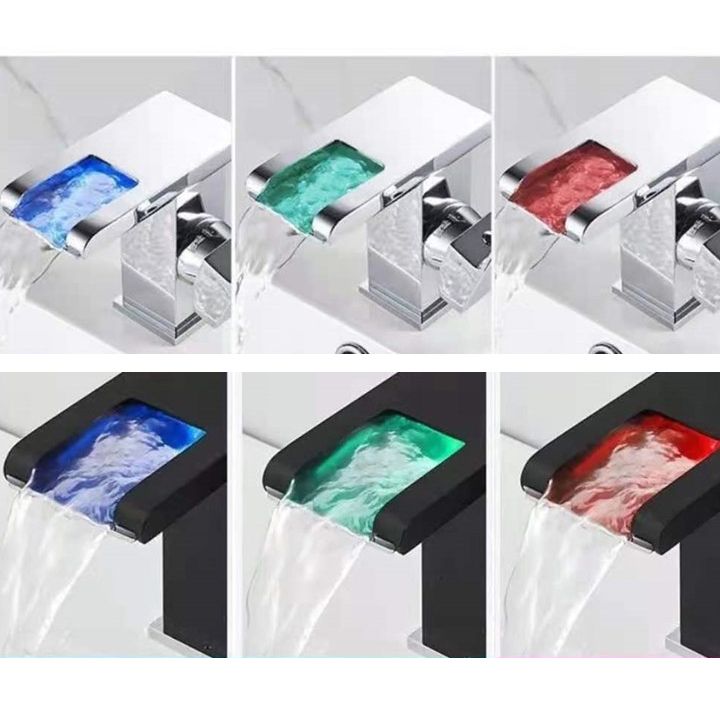Modern LED Bathroom Sink Faucet One Hole Installation