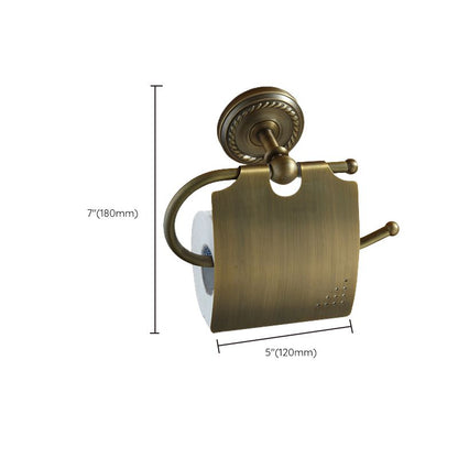 Vintage Brass Bathroom Accessory Set with Shelf and Towel Bar