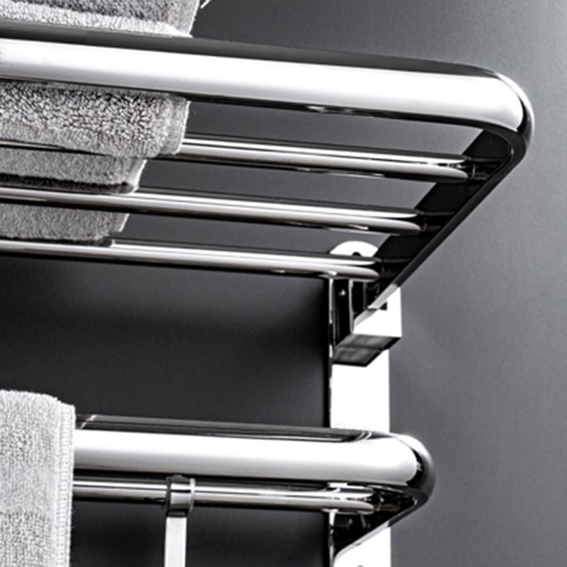Contemporary Chrome Towel Rack Bathroom Storage Shelf Set