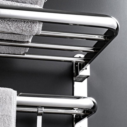 Contemporary Chrome Towel Rack Bathroom Storage Shelf Set