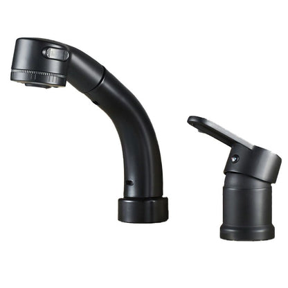 Stylish Copper Handle Kitchen Sink Faucet with Pull-Out Spray
