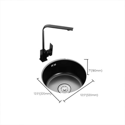 Stainless Steel Round Kitchen Sink with Drain Kit
