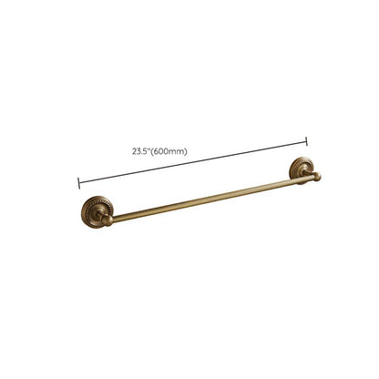 Vintage Brass Bathroom Accessory Set with Shelf and Towel Bar