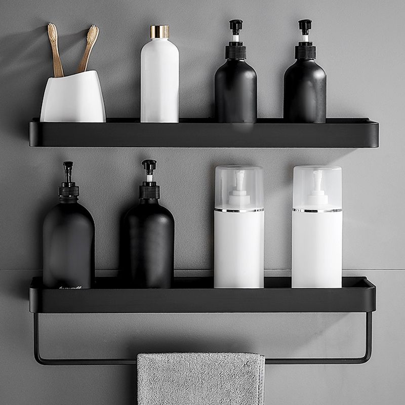 Sleek Black 2-Piece Stainless Steel Bath Accessory Set