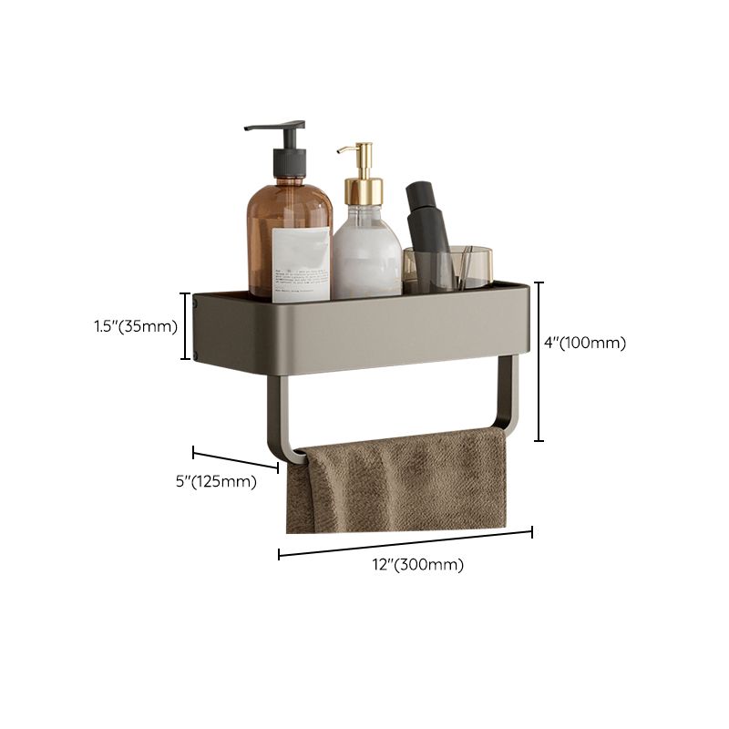 Modern Gray Metal Bath Accessory Set Shelf