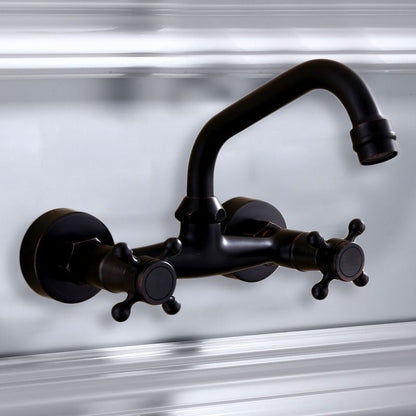 Modern Black Mount Bathroom Faucet Widespread Sink Mixer