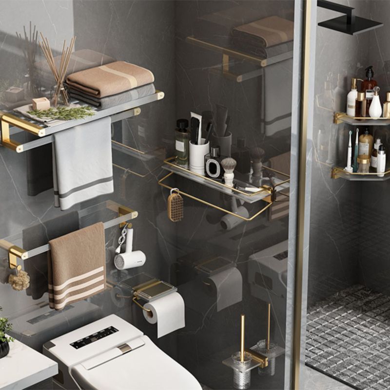 Luxury Gold Bathroom Set Towel Holder Shelf Accessories