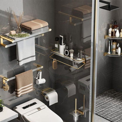 Luxury Gold Bathroom Set Towel Holder Shelf Accessories