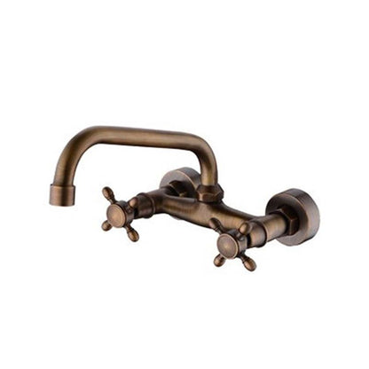 Luxury Copper Bathtub Faucet Wall Mount Dual Handle