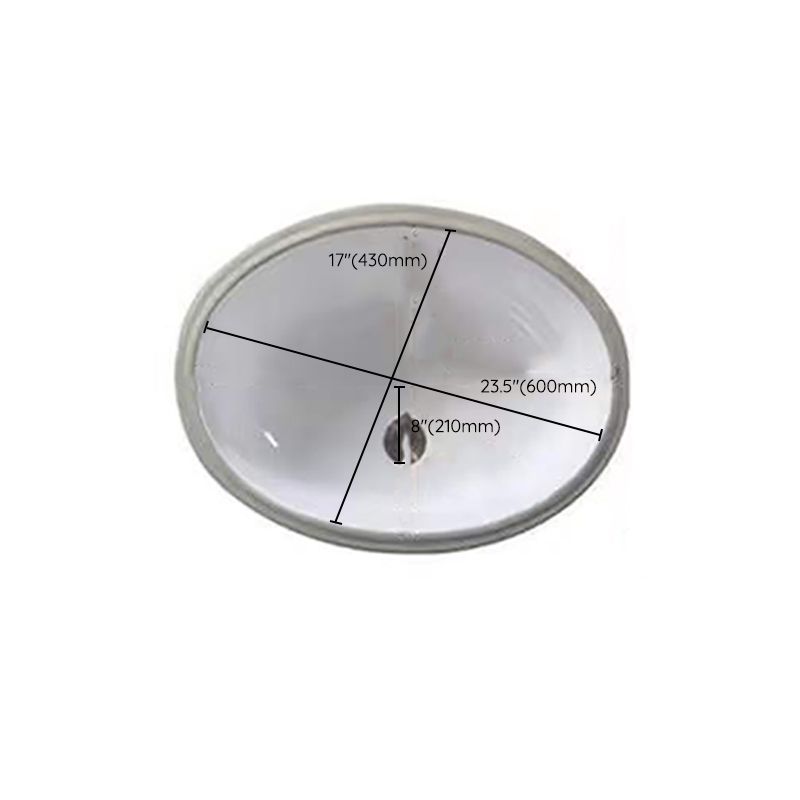 Contemporary Oval Ceramic Sink with Built-in Pop-Up Drain