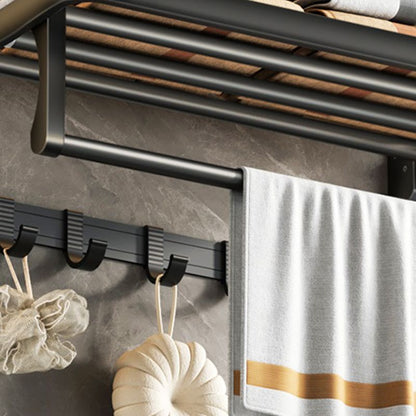 Modern Black Bathroom Accessory Set with Towel Bar