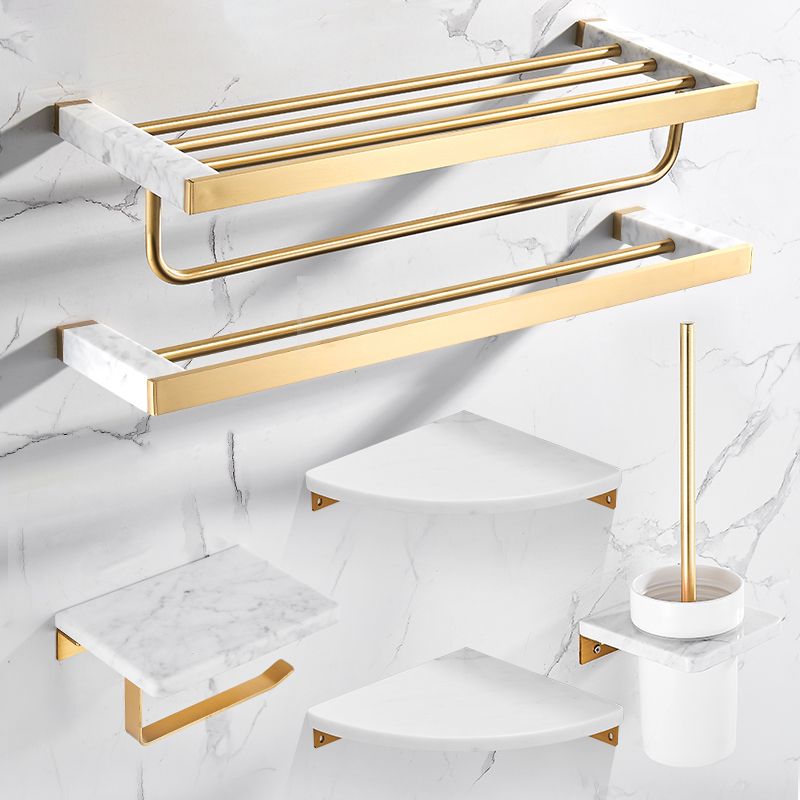 Luxury Gold Bathroom Accessory Set Marble & Metal