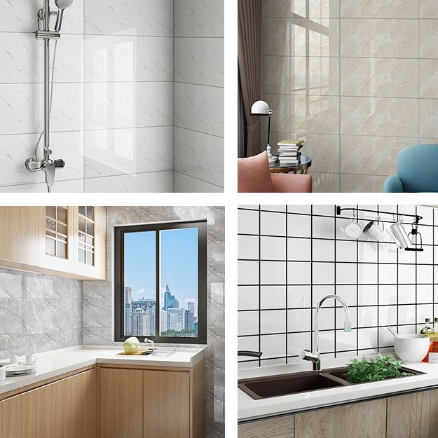 Waterproof Self Adhesive Marble Effect Kitchen Tile Backsplash