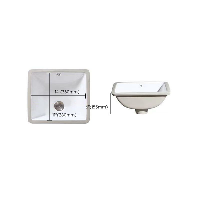 Contemporary Oval Ceramic Sink with Built-in Pop-Up Drain