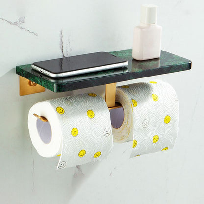 Luxury Brass Bathroom Hardware Set with Marble Accents