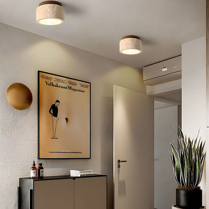 Round Wooden Recessed Ceiling Light Fixture