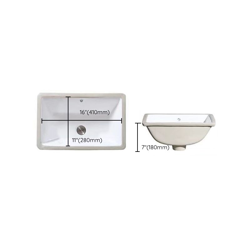 Contemporary Oval Ceramic Sink with Built-in Pop-Up Drain