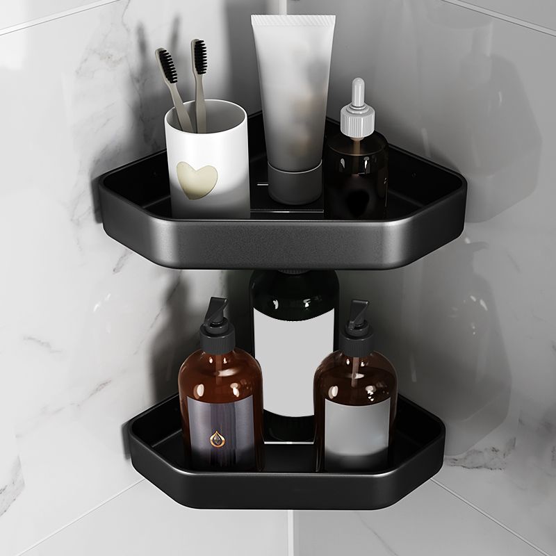 Stylish Black Bathroom Shelf Set Rustproof 1/2/3 Piece