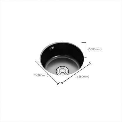 Stainless Steel Round Kitchen Sink with Drain Kit