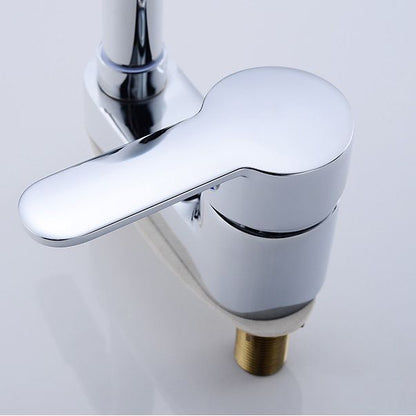 Chrome Finish Bathroom Sink Faucet with Rotating Spout