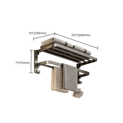 Contemporary Chrome Bathroom Storage Towel Rack Set