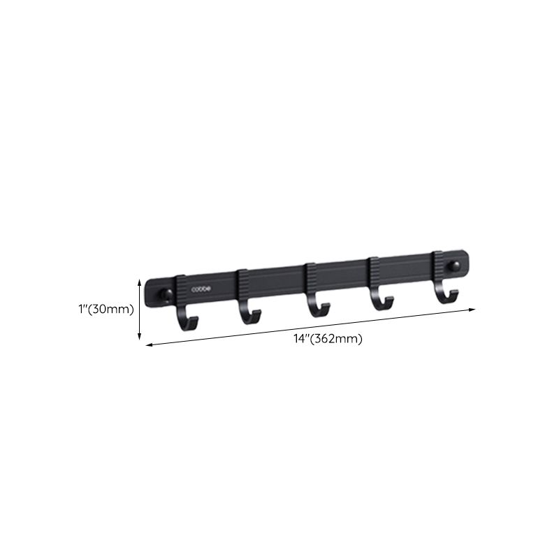 Modern Black Bathroom Accessory Set with Towel Bar