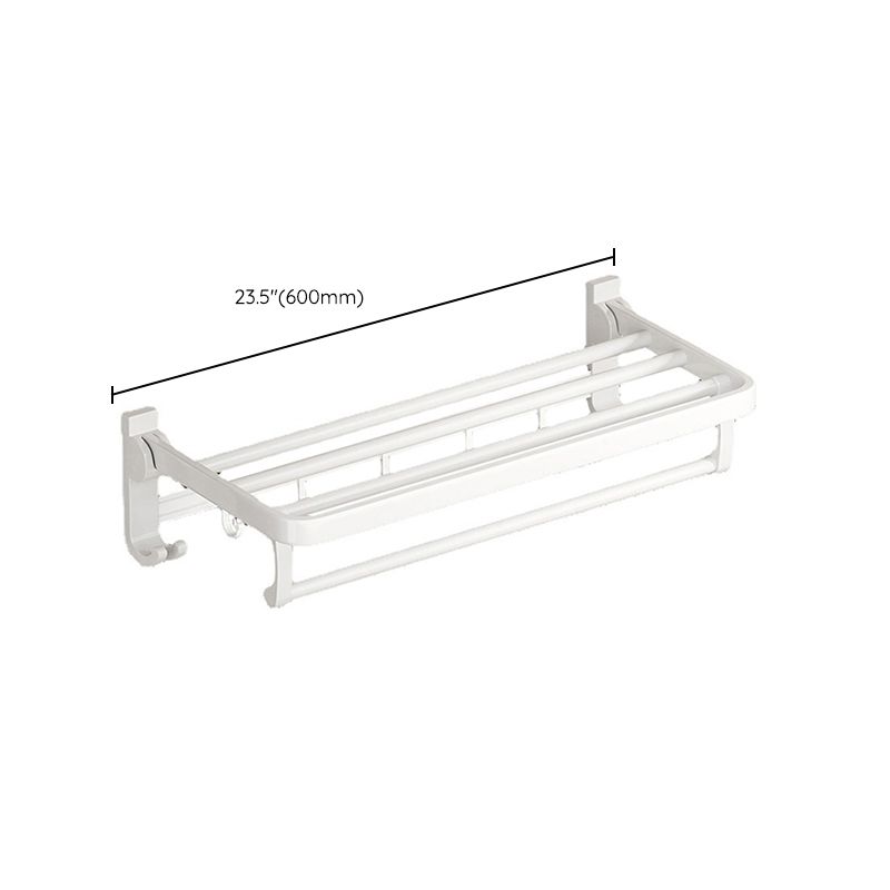 Contemporary Bathroom Accessory Set Towel Bar White Shelf