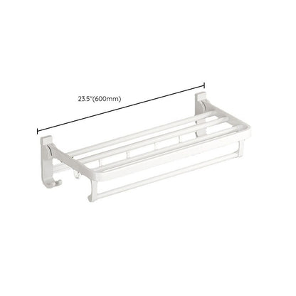 Contemporary Bathroom Accessory Set Towel Bar White Shelf