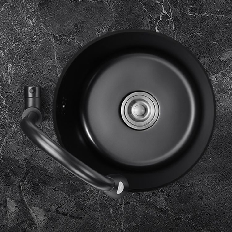Stainless Steel Round Kitchen Sink with Drain Kit