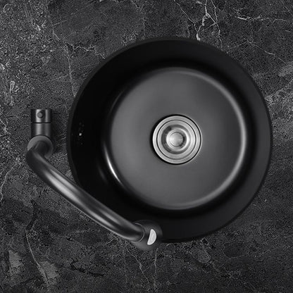 Stainless Steel Round Kitchen Sink with Drain Kit