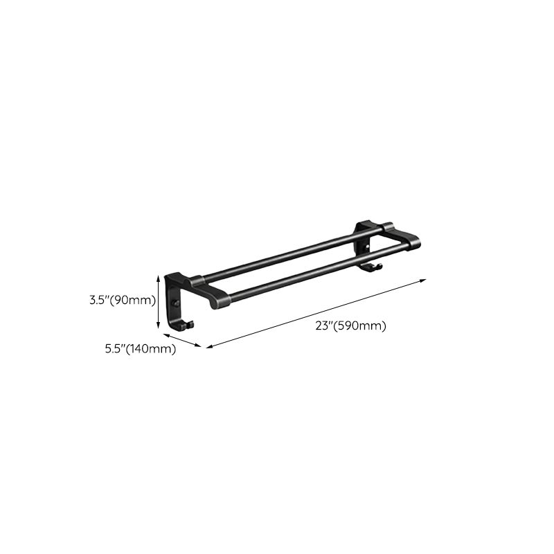 Modern Black Bathroom Accessory Set with Towel Bar