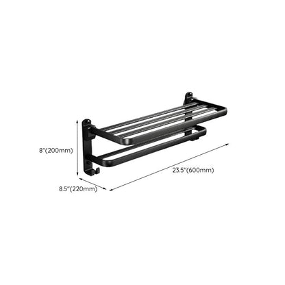 Modern Black Bathroom Accessory Set with Towel Bar
