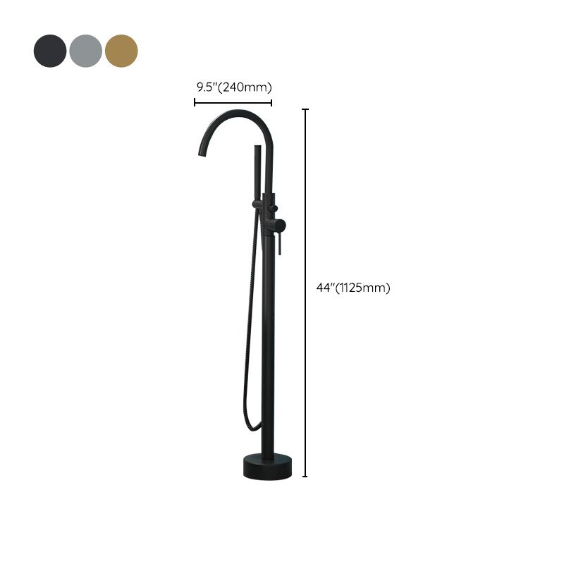 Luxury Copper Floor Mount Freestanding Tub Faucet