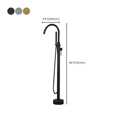 Luxury Copper Floor Mount Freestanding Tub Faucet