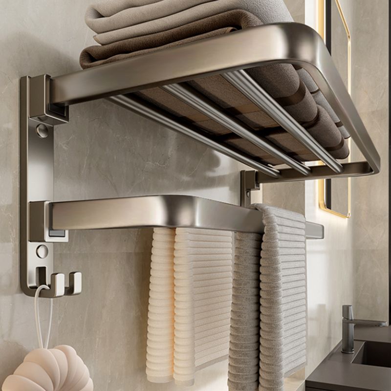 Contemporary Chrome Bathroom Storage Towel Rack Set