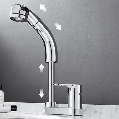 Stylish Copper Handle Kitchen Sink Faucet with Pull-Out Spray