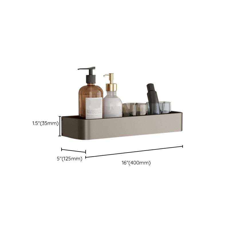 Modern Gray Metal Bath Accessory Set Shelf