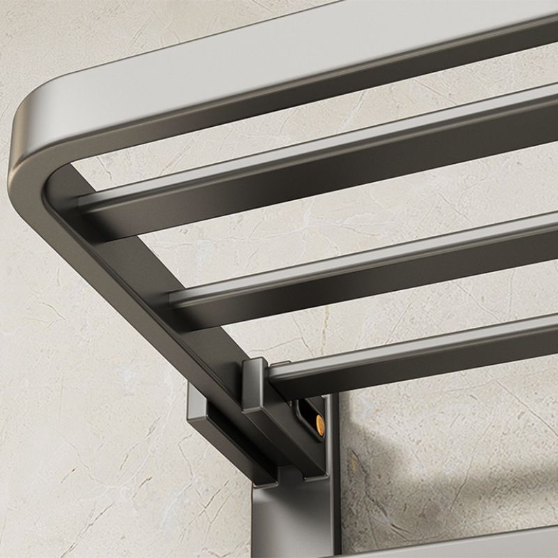 Contemporary Chrome Bathroom Storage Towel Rack Set