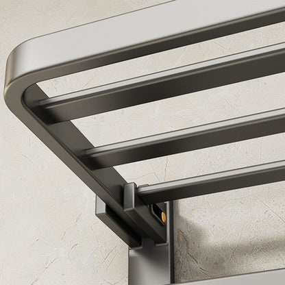 Contemporary Chrome Bathroom Storage Towel Rack Set